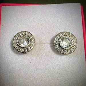 Stunning 9mm Moissanite Stud Earrings D/VVS1 925 Sterling Silver